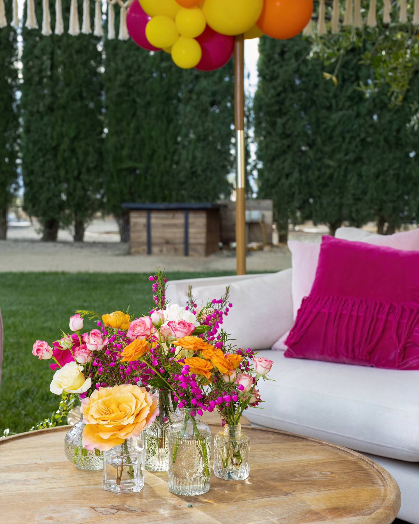 whimsical floral centerpiece for event