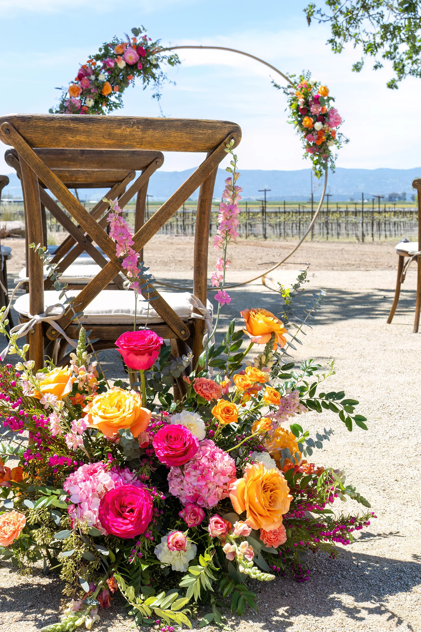 pink and orange wedding flowers