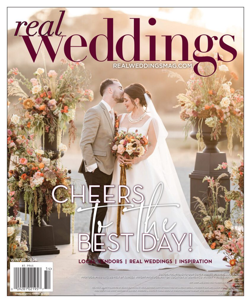 Real Weddings magazine J&D Wholesale feature